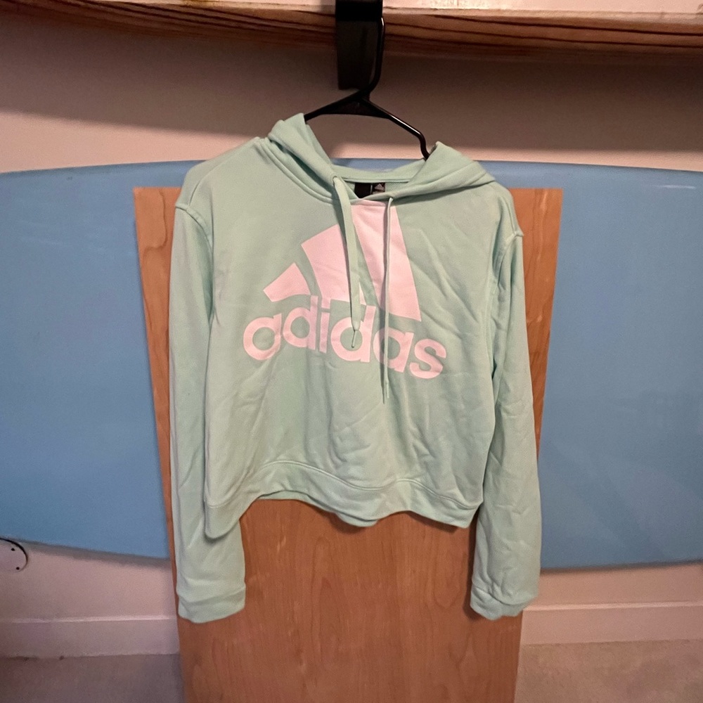 Cropped sweatshirt blue/green